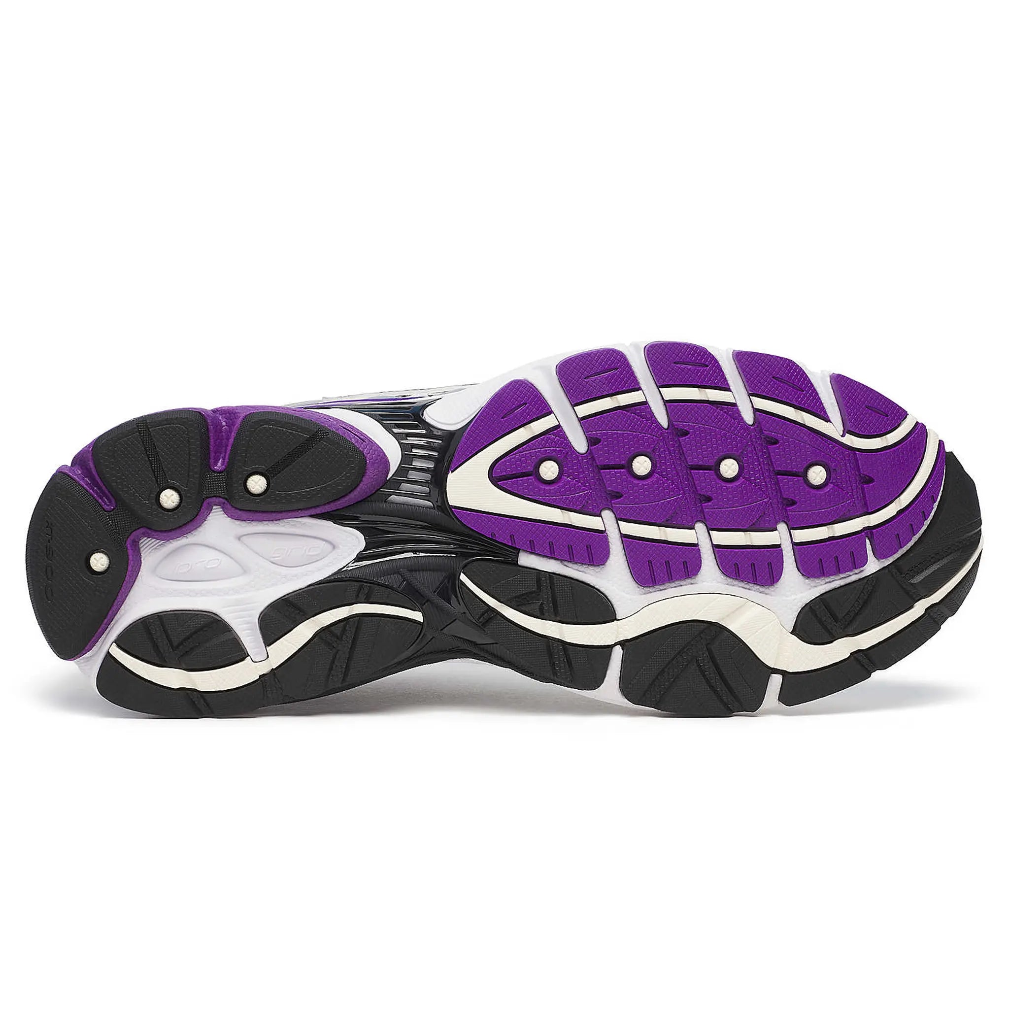 Sole View of Saucony Progrid Omni 9 Silver Purple S70739-10